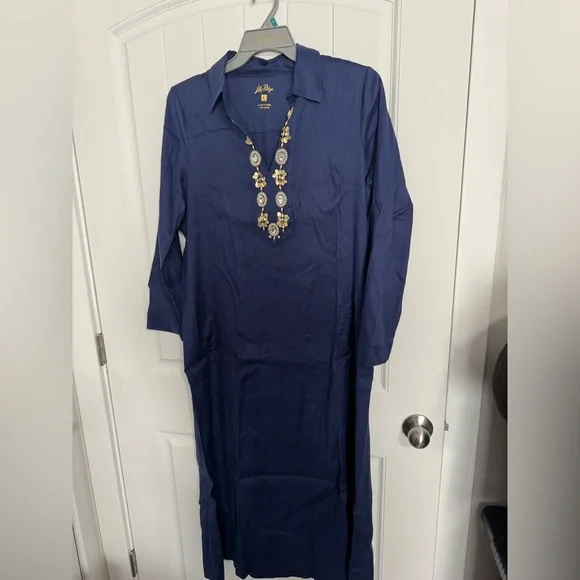 LILLY PULITZER SIMONA DRESS - LOW TIDE NAVY Large NWT - Picture 6 of 9